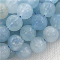 round Aquamarine Beads, blue treated, approx 6mm dia