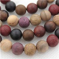 natural Wooden Beads, mixed color, round, approx 8mm dia