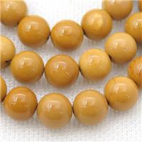 yellow Mookaite Beads, round, approx 8mm dia