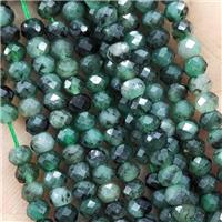 Natural Emerald Beads Tiny Green Faceted Rondelle, approx 4mm