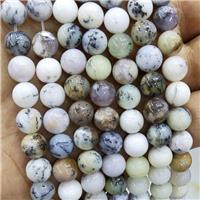 Natural Moss Opal Beads White Smooth Round, approx 8mm dia