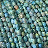 Natural Agate Barrel Beads Blue Dye, approx 12x16mm