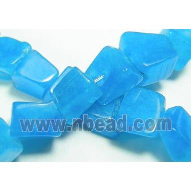 15.5 inches string of freshwater shell beads, freeform, blue
