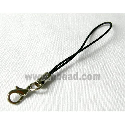 String hanger black color with copper ends&jumpring&clasp