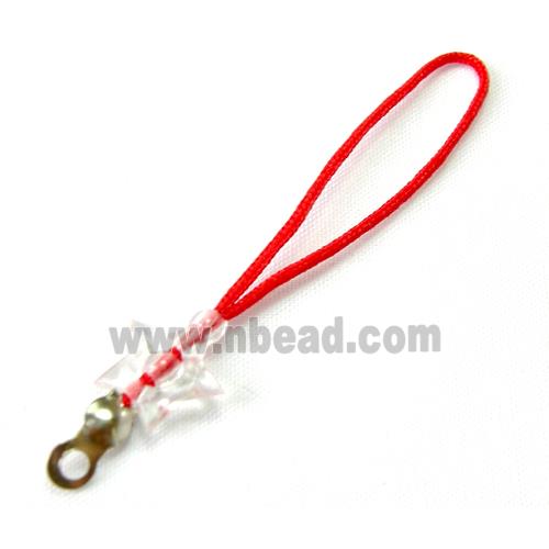 cellphone strap, string  hangers, red